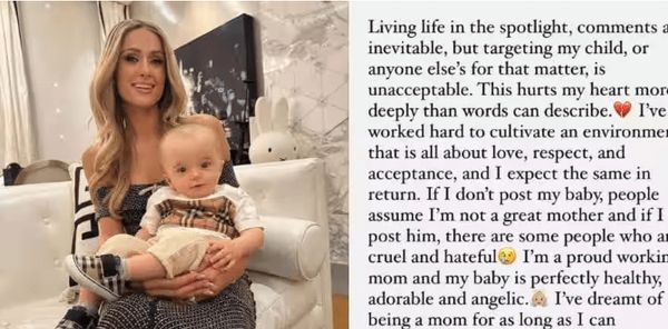 Paris Hilton Stands Up Against Online Negativity Towards Her Son