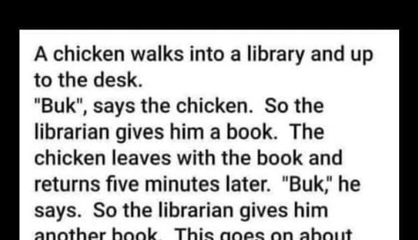 The Funny Chicken at the Library