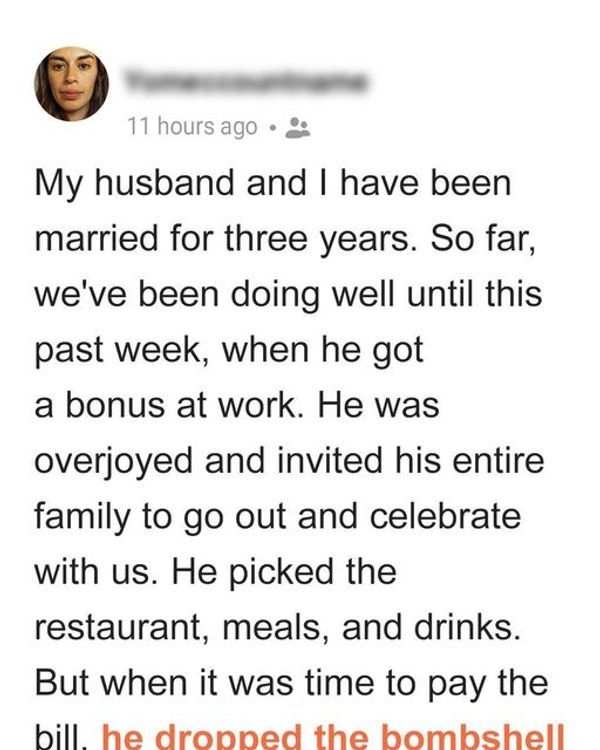 My Husband Insisted I Pay For Him and His Entire Family at a Restaurant Although It Was His Celebration