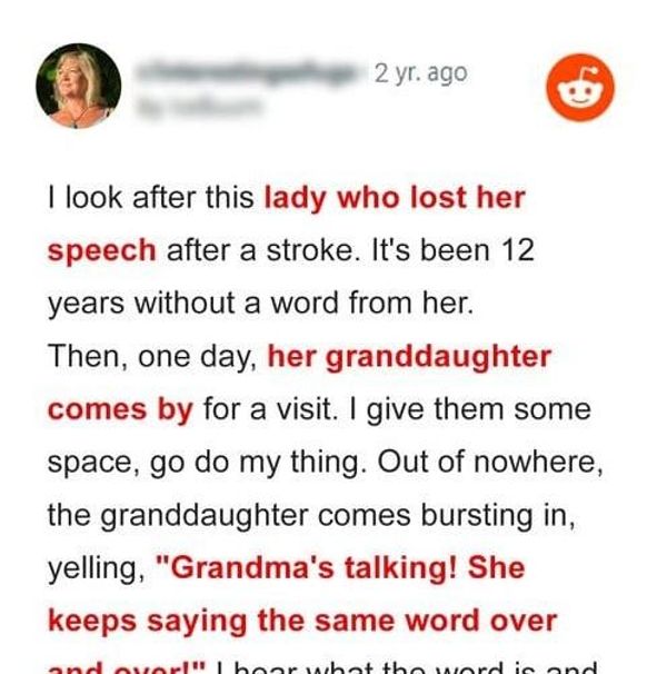 Long-Mute Grandmother Whispers a Somber Word, Alerting Granddaughter She’s in Danger