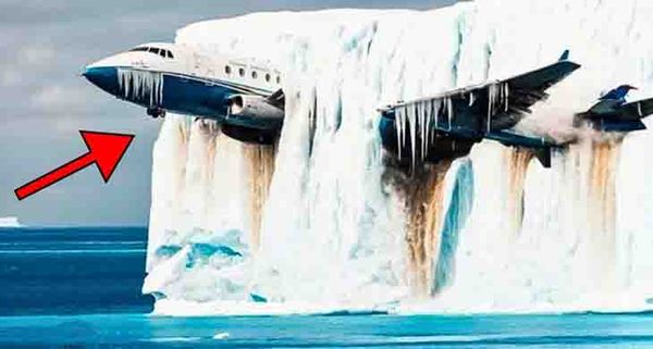 Researchers Find Long Lost Plane In Iceberg – After Seeing Movement, They Turn Pale