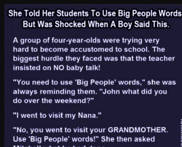 She Told Her Students To Use Big People Words. But Was Shocked When A Boy Said This.