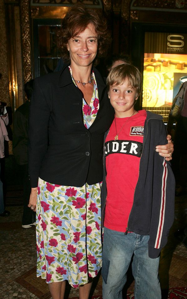 Rachel Ward with her son Joe Brown