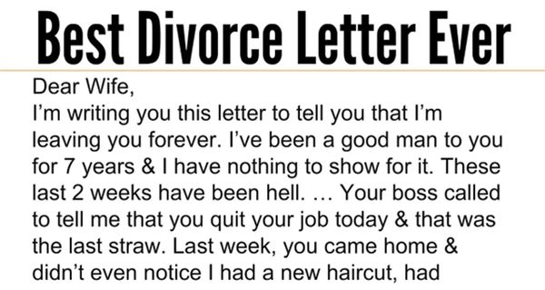 The Heartfelt Separation Letter