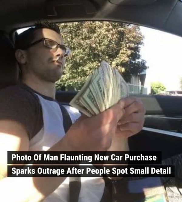 Man Who Flaunts New Car Purchase Raises Eyebrows