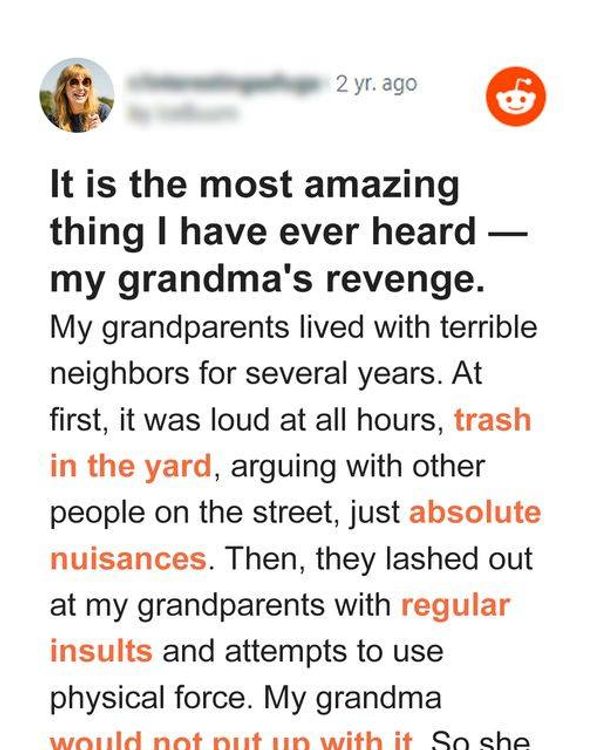 Neighbors Who Regularly Insult and Threaten My Grandparents Lose Their Home after Grandma Had Enough