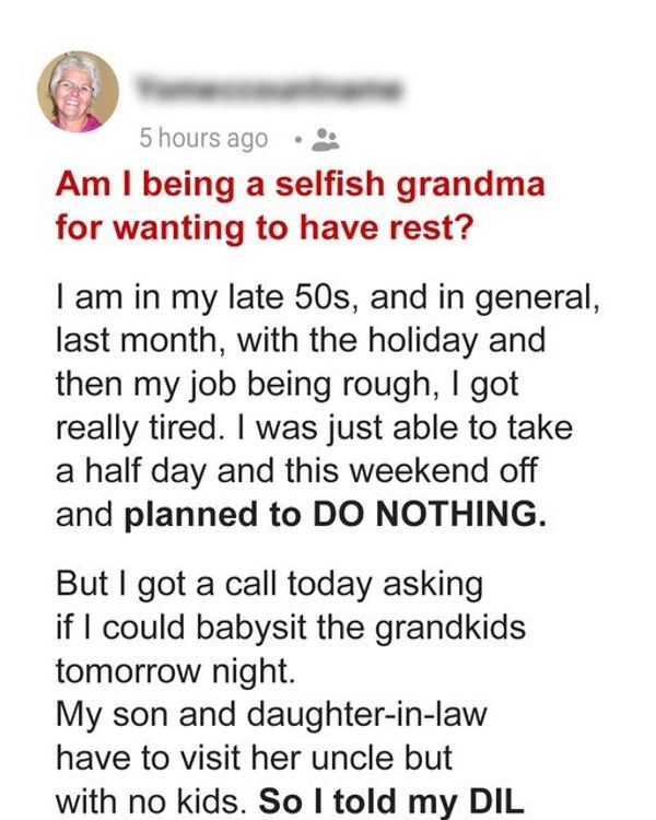 Grandma’s Dilemma: Balancing Duty and Self-Care