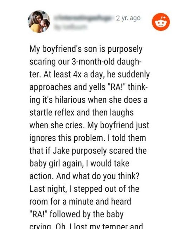 My Boyfriend’s Son Scares Our 3-Month-Old Daughter, But Love Prevails