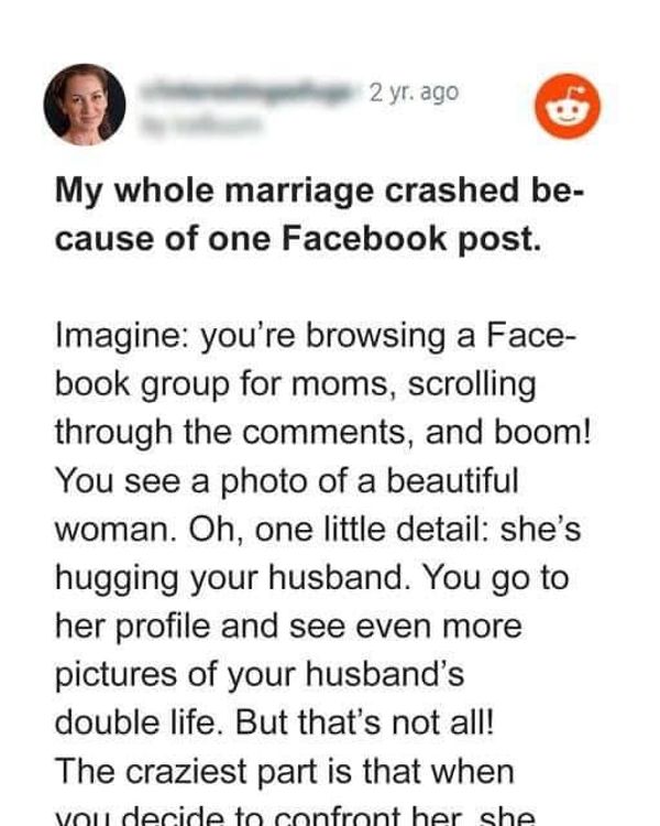 I Discovered My Husband’s Infidelity and Double Life Thanks to a Post on Facebook