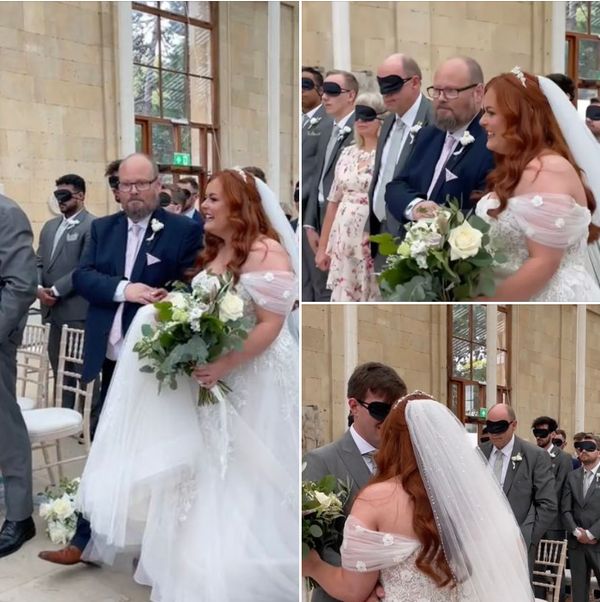 Blind Bride Blindfolds Wedding Guests for a Unique Experience