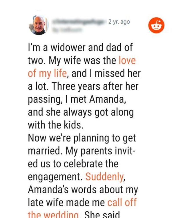 Widowed Dad Finds Happiness Again, but a Joke About His Late Wife Crosses the Line