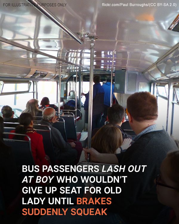 Bus Passengers Lash Out at Boy Who Wouldn’t Give Up His Seat for Old Lady, Driver Defends Him