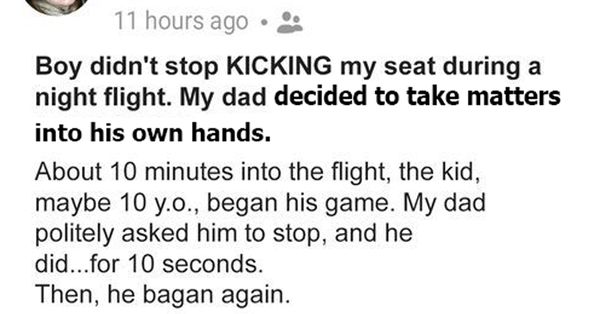 A Father’s Surprising Act On A Flight: A Tale of Petty Justice