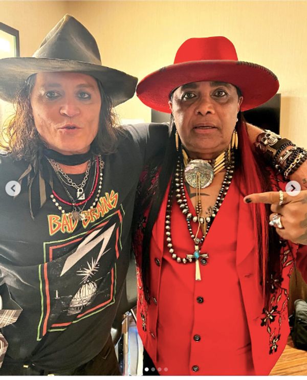 Johnny Depp and Micki Free posing for a picture posted on November 5, 2022 | Source: Getty Images